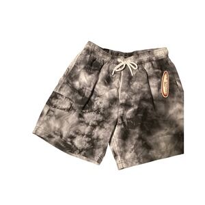 US Apparel Mens Tie Dye Swim Trunks‎ Cargo Pocket Drawstring Elastic Waist M